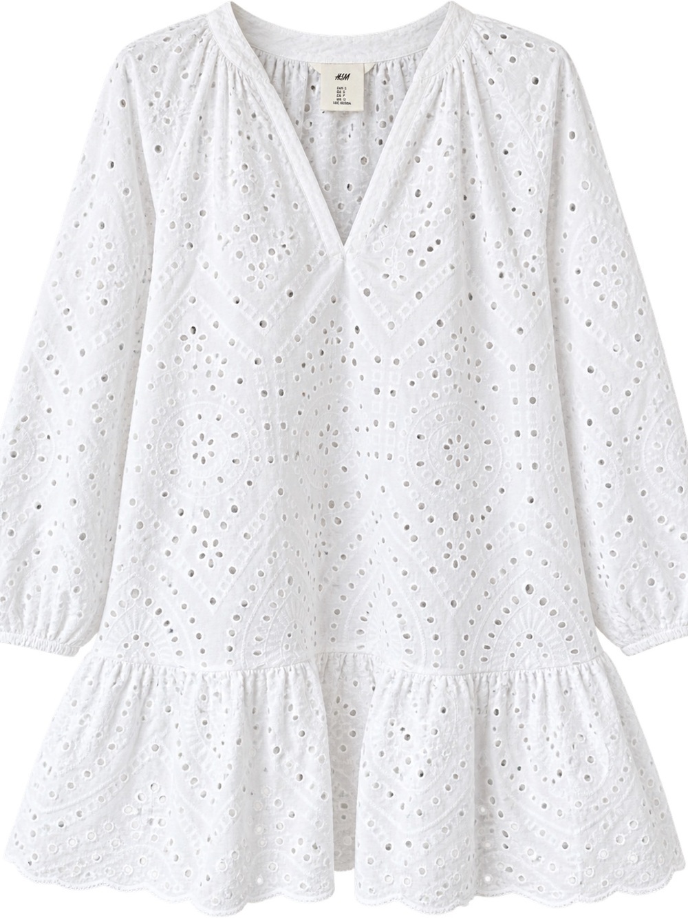 H&M White Broderie Anglaise Tunic Dress